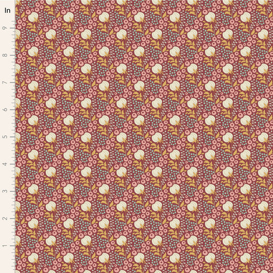 Tilda Sanctuary Cottonfield maroon Stoff Tilda