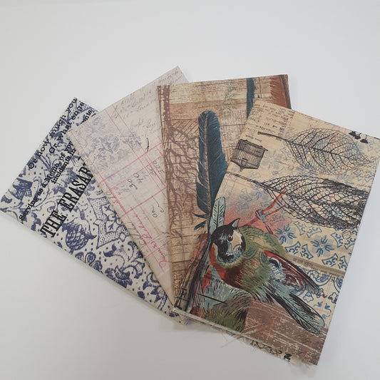 Fat Quarter Paket "Tim Holtz" 4 FQ-Set Memoranda Stoff Quiltwerkstatt Dresden