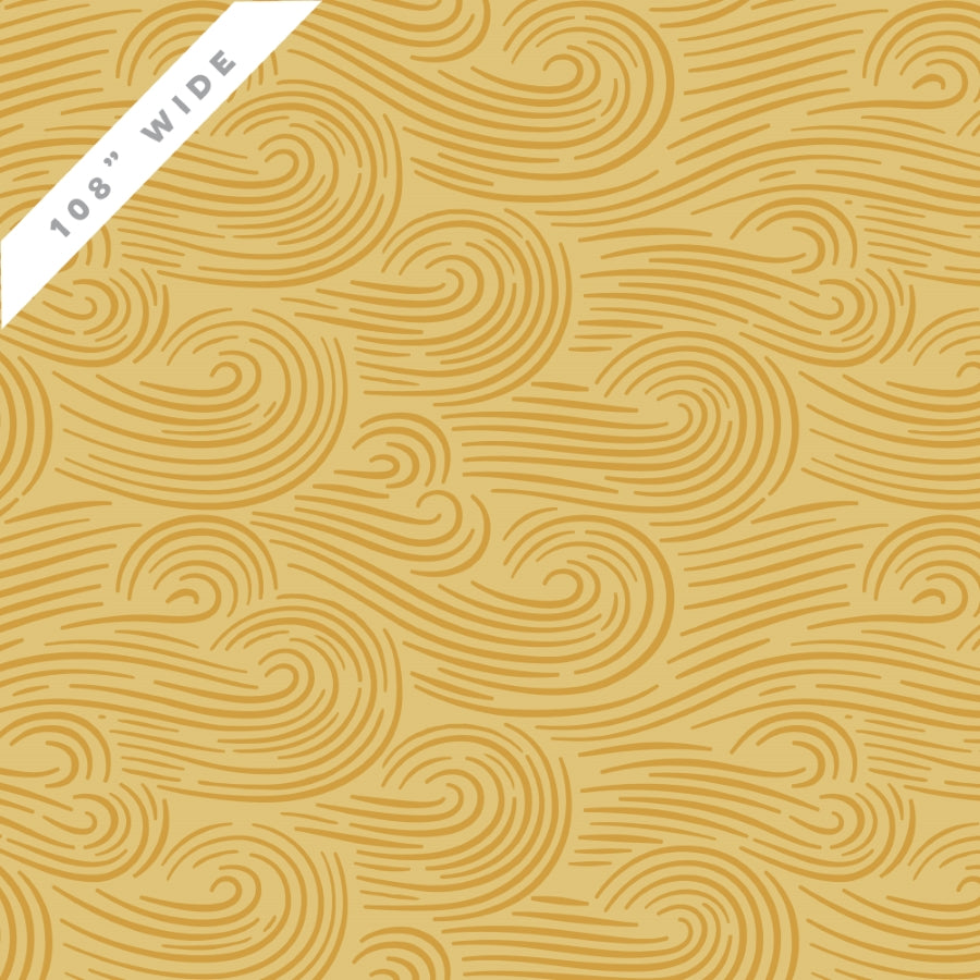 Rückseitenstoff – 108" Cloud9 Fabrics „Naturally Wild“ Bio-Baumwolle in Gold