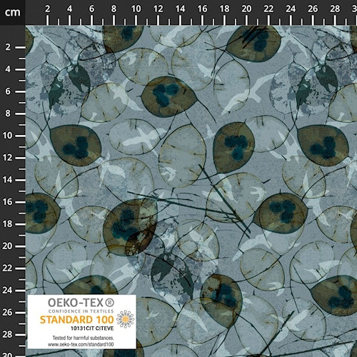 Northern Blues - Money Plant in Blue Stoff Stof Fabrics