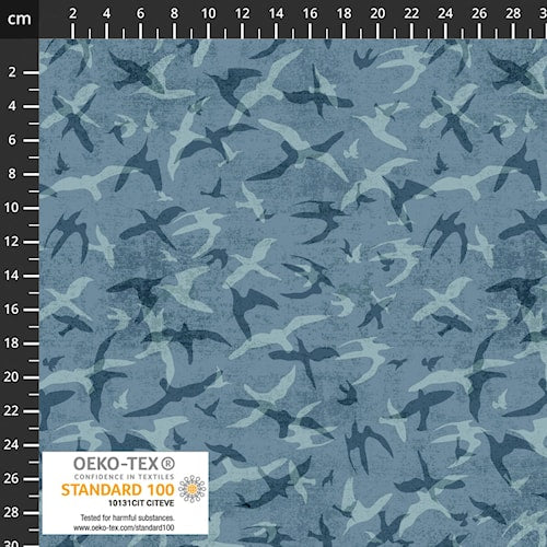 Northern Blues - Birds in Blue Stoff Stof Fabrics