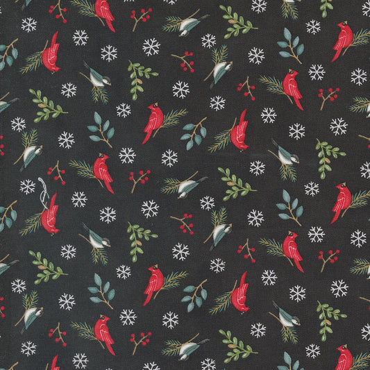 Woodland Winter Charcoal Black Stoff Moda Fabrics