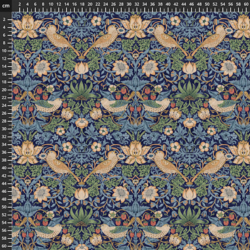 William Morris Strawberry Thief Navy Rückseitenstoff