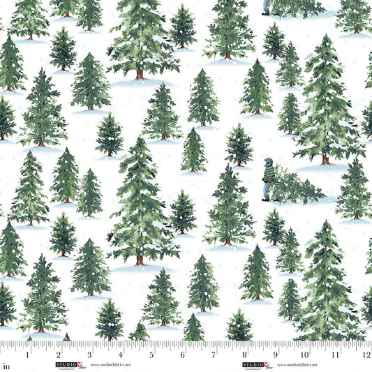 Christmas Village - White Trees Stoff Studio e Fabrics