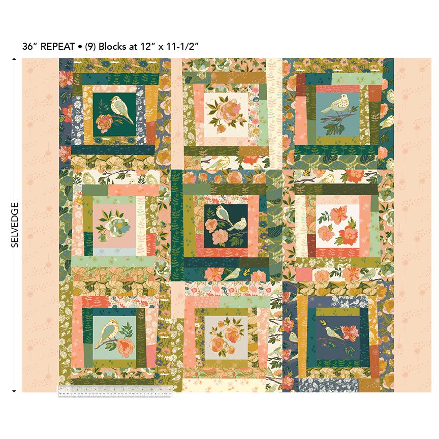 Lush Life - Flower Panel - Cheater - Monaluna Jennifer Moore Stoff Windham Fabrics
