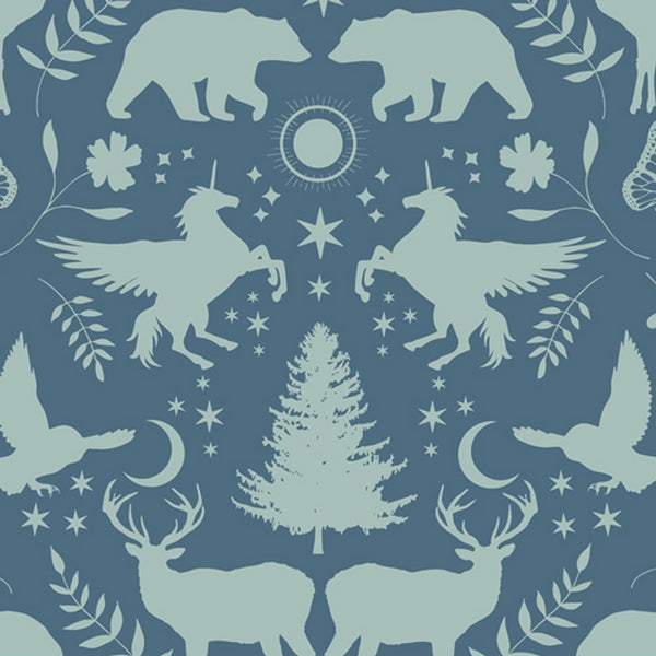 AGF Mystical Land - Mirror Lake Moonlit Stoff Art Gallery Fabrics