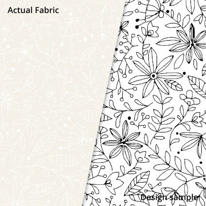 White Print on Cream - Ramblings 13 - Floral