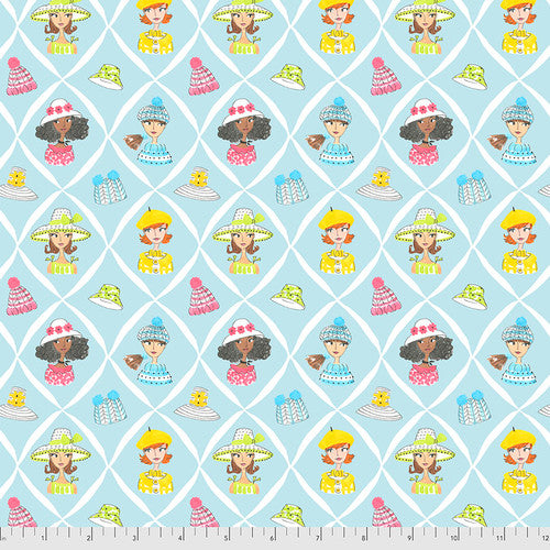 Calender Girls - Happy Hatters Blue Stoff Free Spirit