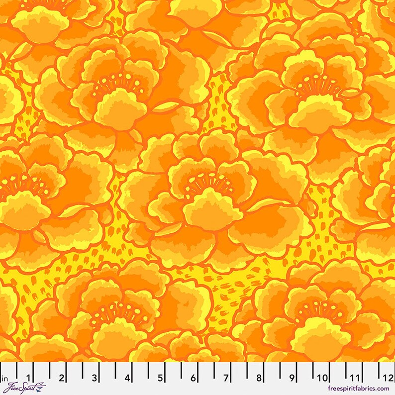Kaffe Fassett - Tonal Floral Gold Stoff Free Spirit