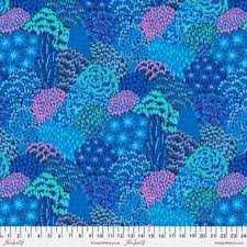 Kaffe Fassett - Large Oriental Trees Blue Stoff Free Spirit