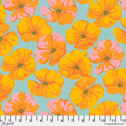Nation of Flowers - Martha Negley - California Poppy - Orange Stoff Free Spirit
