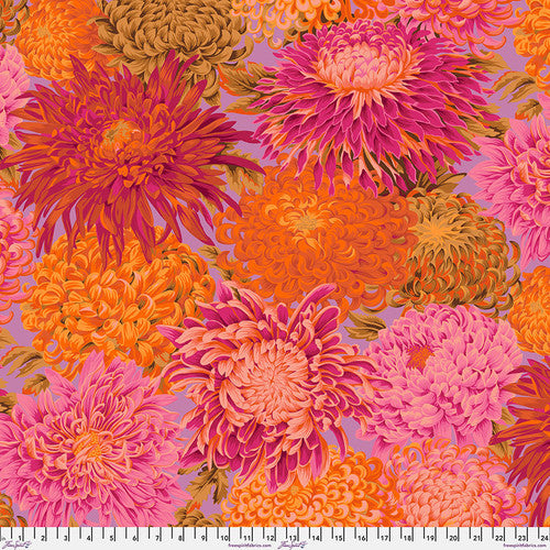 Reststück 65 cm - Kaffe Fassett - Japanese Chrysanthemum – Pink Stoff Free Spirit