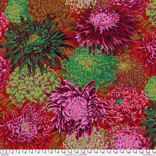 Kaffe Fassett - Japanese Chrysanthemum – Scarlett – Classics Stoff Free Spirit
