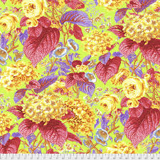 Kaffe Fassett - Rose & Hydrangea Citrus Stoff Free Spirit