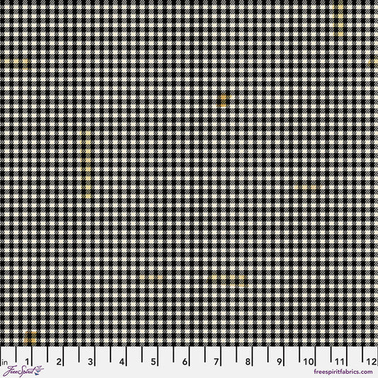 Holidays Past Taped Gingham Black Stoff Free Spirit