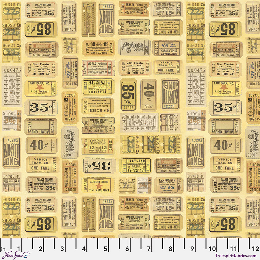 Tim Holtz - Palette Yellow - Tickets Stoff Free Spirit