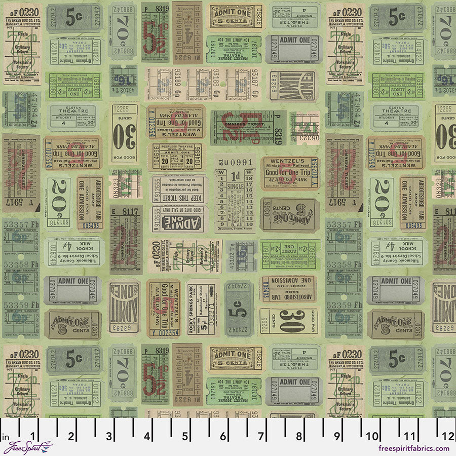 Tim Holtz - Palette Green - Tickets Stoff Free Spirit