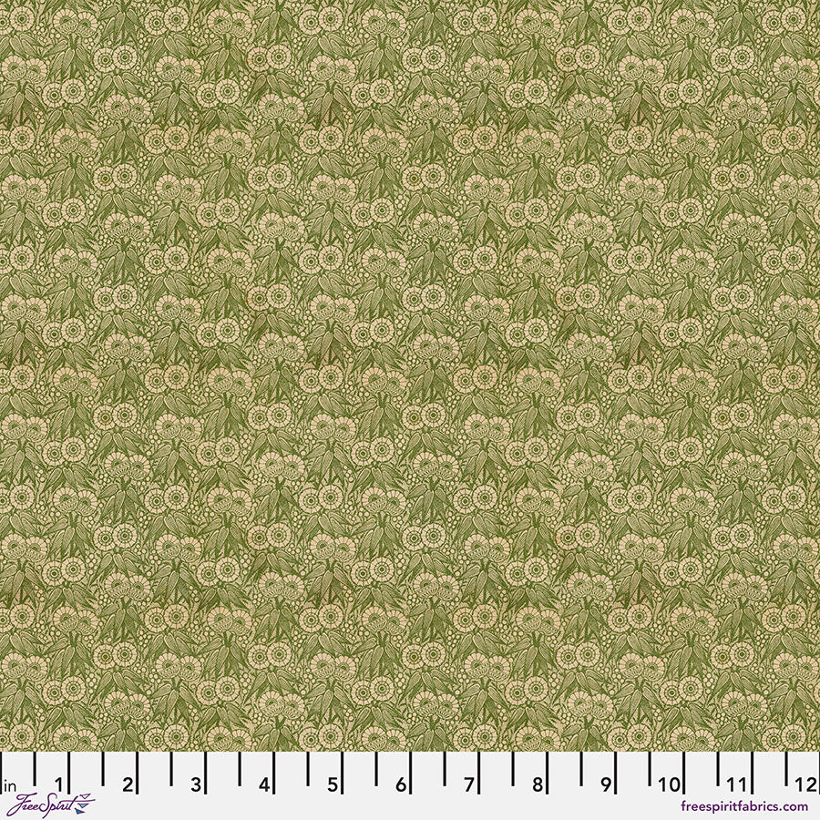 Tim Holtz - Palette Green - Green Tiny Print Stoff Free Spirit