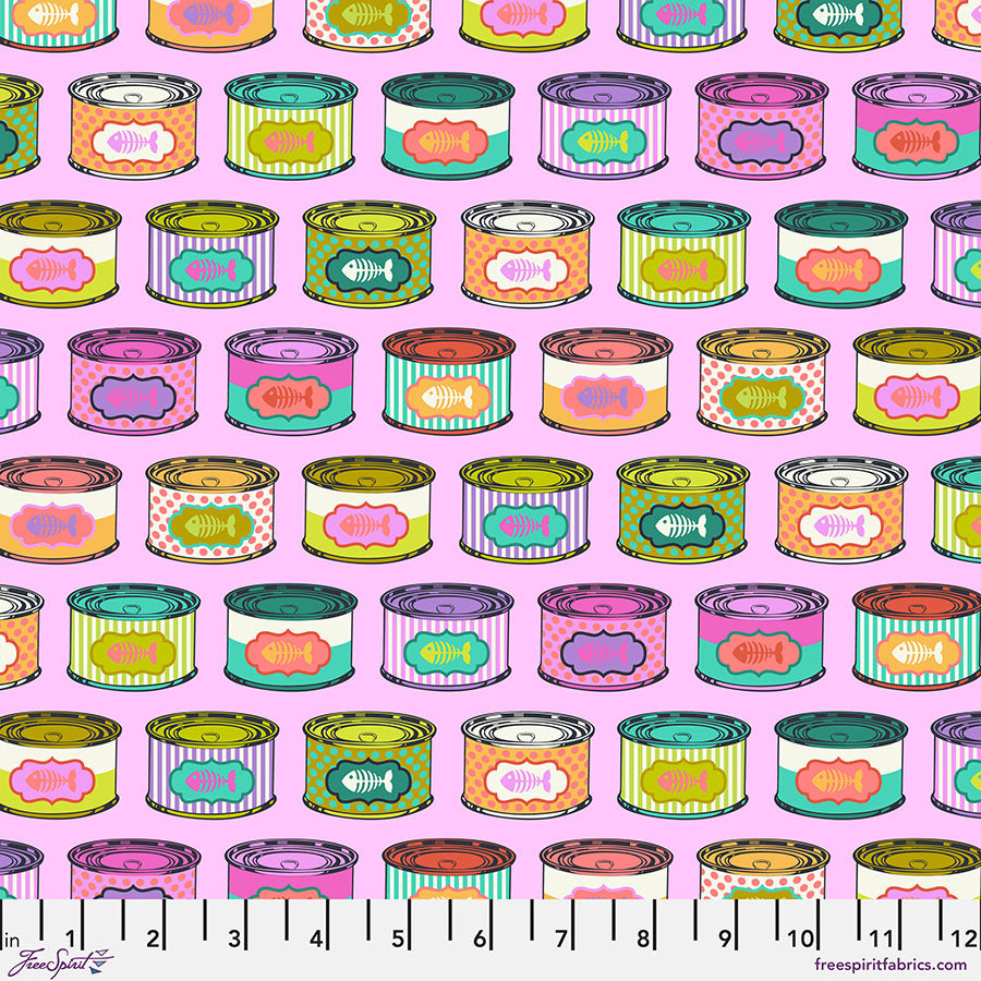 Tula Pink Cat Snacks - Electroberry Tabby Road Déjà Vu