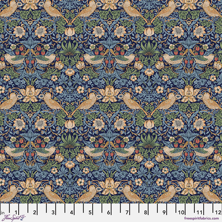 William Morris - Mini Strawberry Thief - Navy Stoff Free Spirit