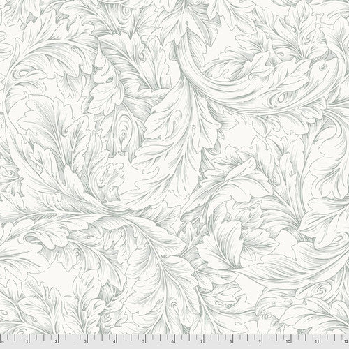 Reststück 0,85 m - William Morris - Acanthus Scroll - Silver Stoff Free Spirit