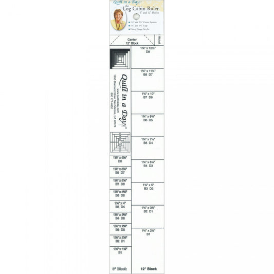 Log Cabin Ruler für 6 und 12 inch Blocks Quilt in a Day