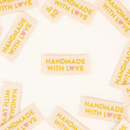 Sarah Hearts - Handmade with Love - Gold - Label Sarah Hearts