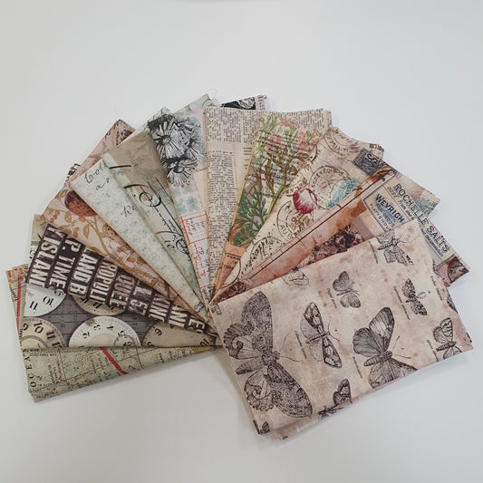 Fat Quarter Paket "Tim Holtz" 12 FQ-Set 2 Stoff Quiltwerkstatt Dresden