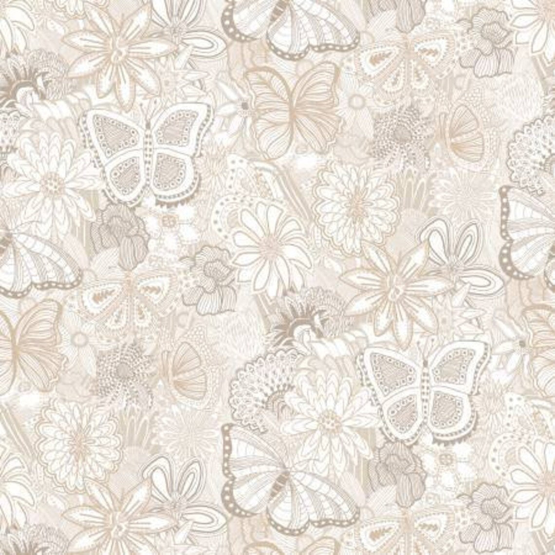 Sketchbook Neutral Rückseitenstoff Stoff P&B Fabrics