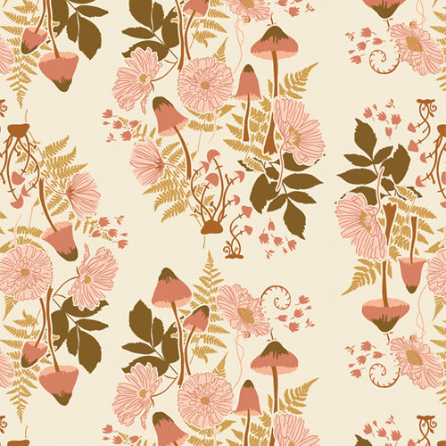 AGF Wild Forgotten - Fern and Fungus - Almond Stoff Art Gallery Fabrics