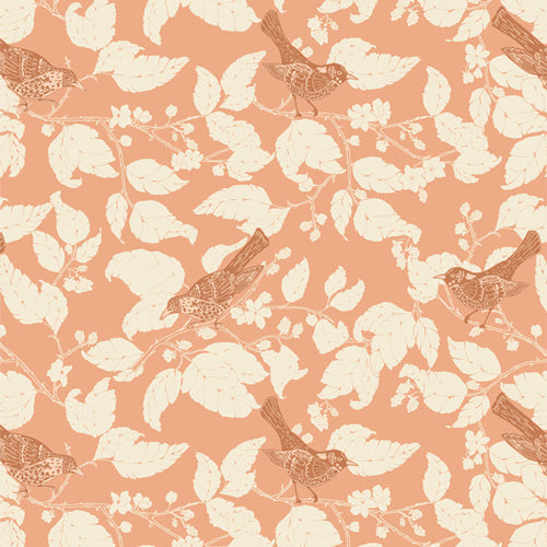 AGF Wild Forgotten - Blackberries Thrush - Apricot Stoff Art Gallery Fabrics