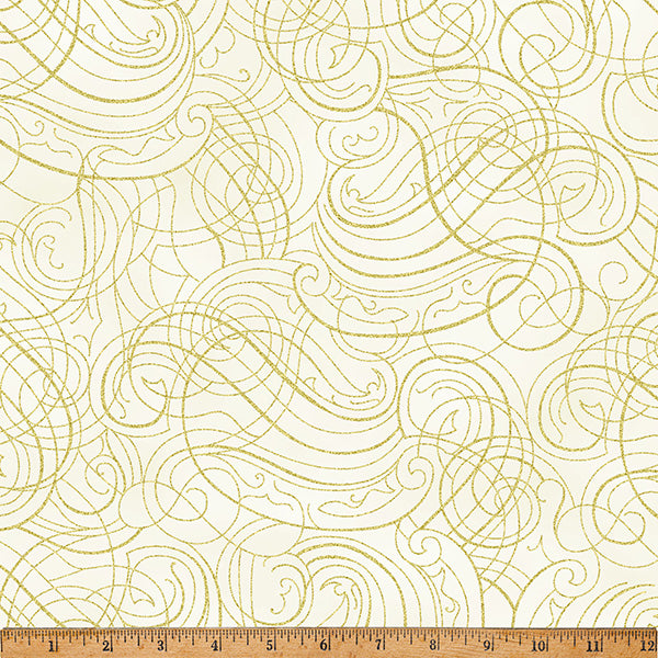 Weihnachtsstoff Christmas Wish weiß/gold Stoff Stof Fabrics