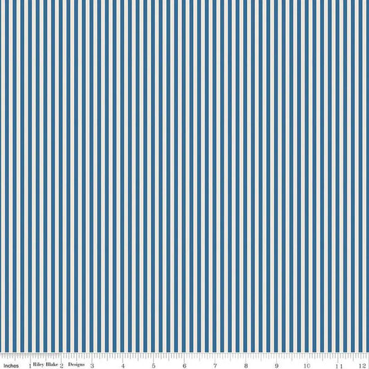 Streifen Stripe 1/8 inch Coastalblue Stoff Riley Blake