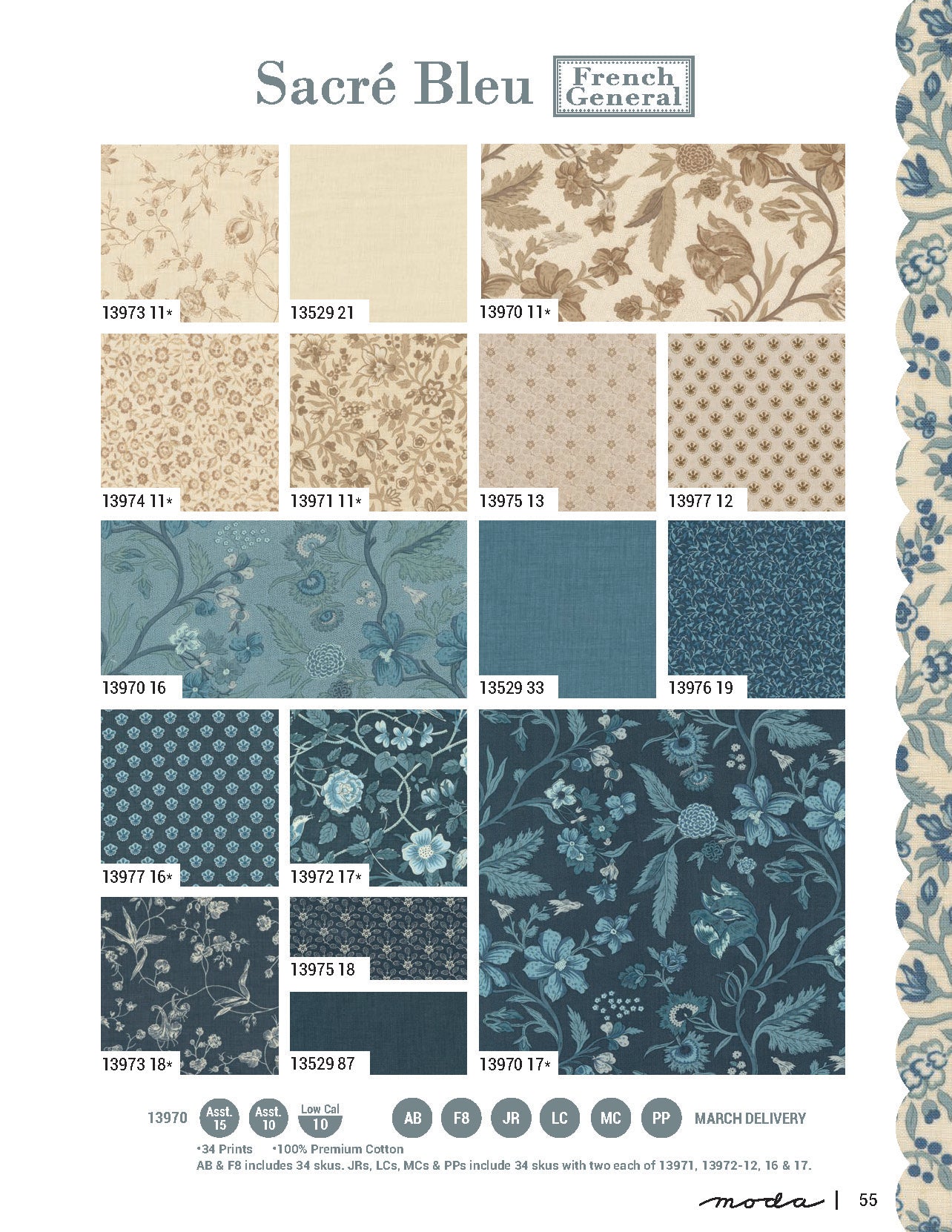 Sacre Bleu Charm Pack - French General Stoff Moda Fabrics