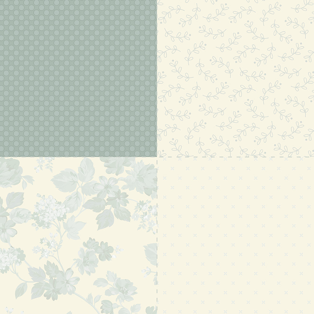 Sweet 16 Plumcute Design 4 Fat-Quarter-Panel Blue Stoff Marcus Fabrics