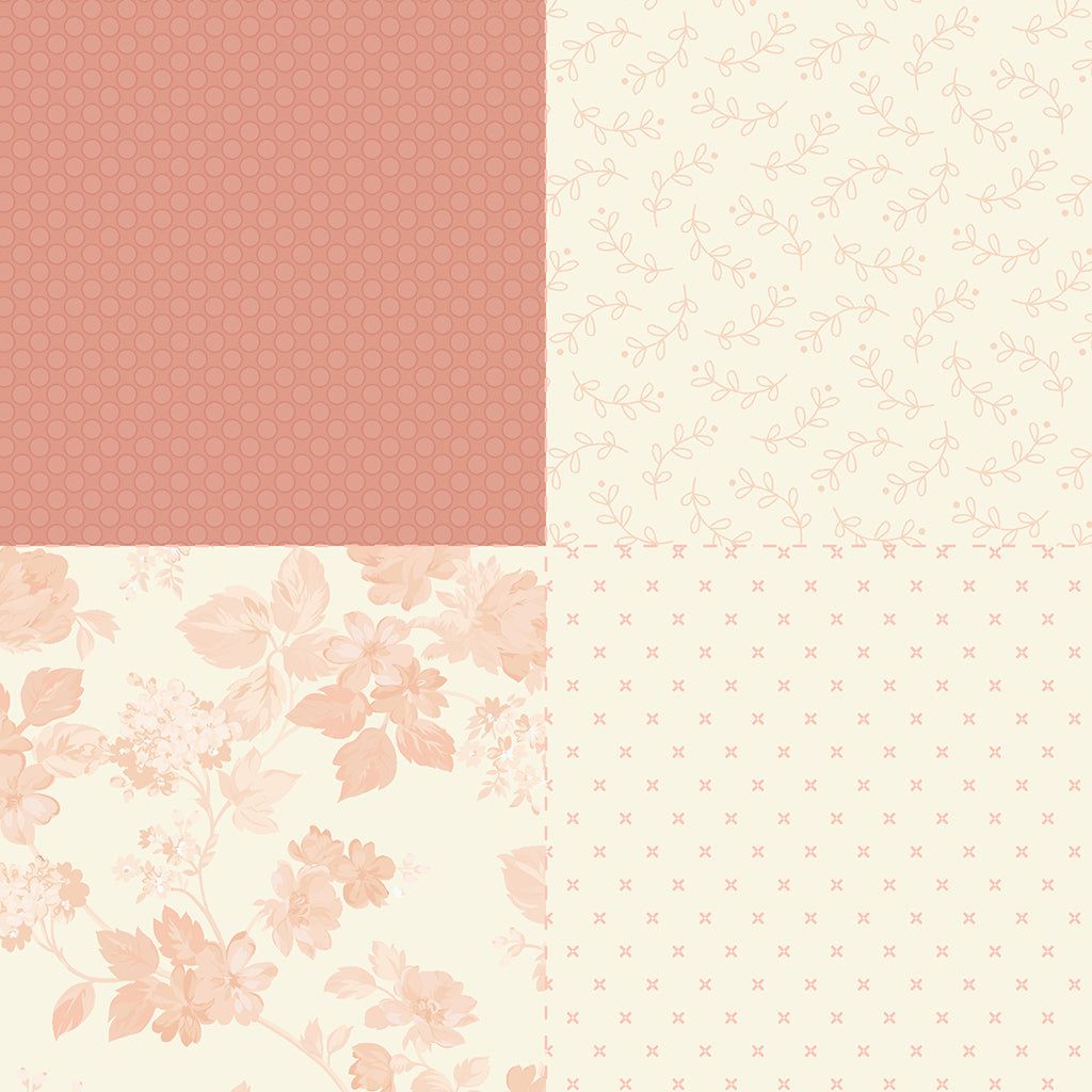 Sweet 16 Plumcute Design 4 Fat-Quarter-Panel Pink Stoff Marcus Fabrics