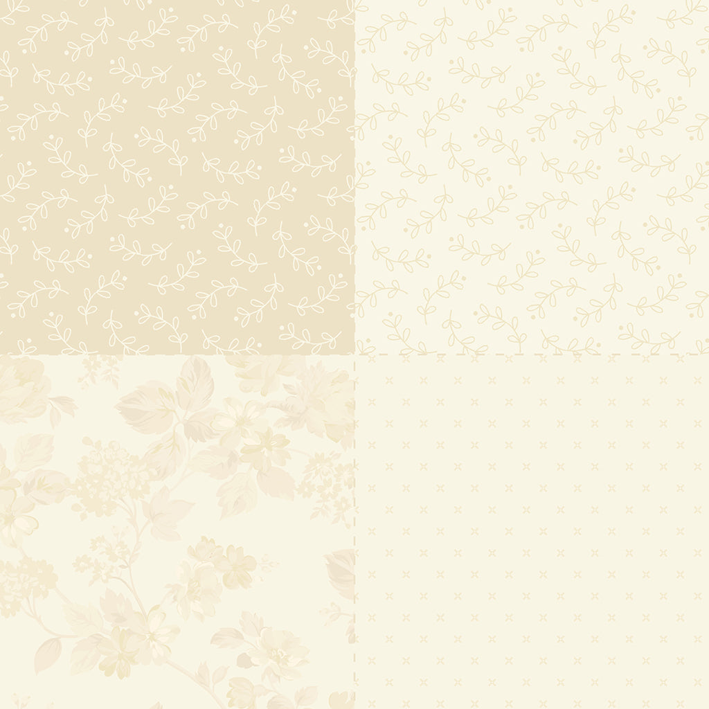 Sweet 16 Plumcute Design 4 Fat-Quarter-Panel Cream Stoff Marcus Fabrics