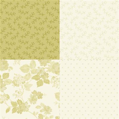 Sweet 16 Plumcute Design 4 Fat-Quarter-Panel Sage Stoff Marcus Fabrics