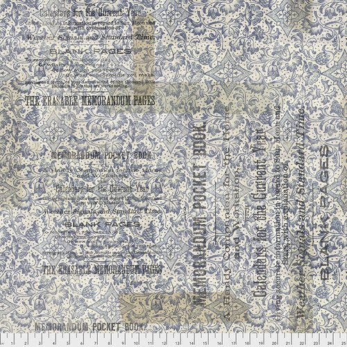 Tim Holtz - Eclectic Elements - Foundations - Memorandum Blue Stoff Free Spirit