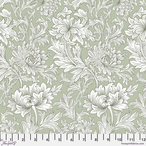 William Morris - Chrysanthemum Tonal - Olive Stoff Free Spirit