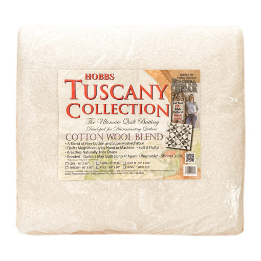 Vliespackung Hobbs Tuscany Cotton/Wool Blend, Queen Size 96" x 108" (244 cm x 274 cm)