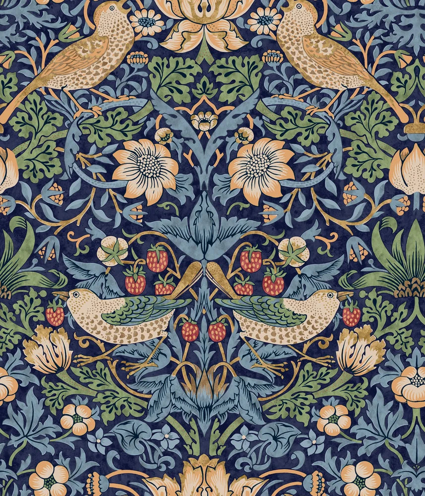 Rückseitenstoff William Morris „Strawberry Thief“