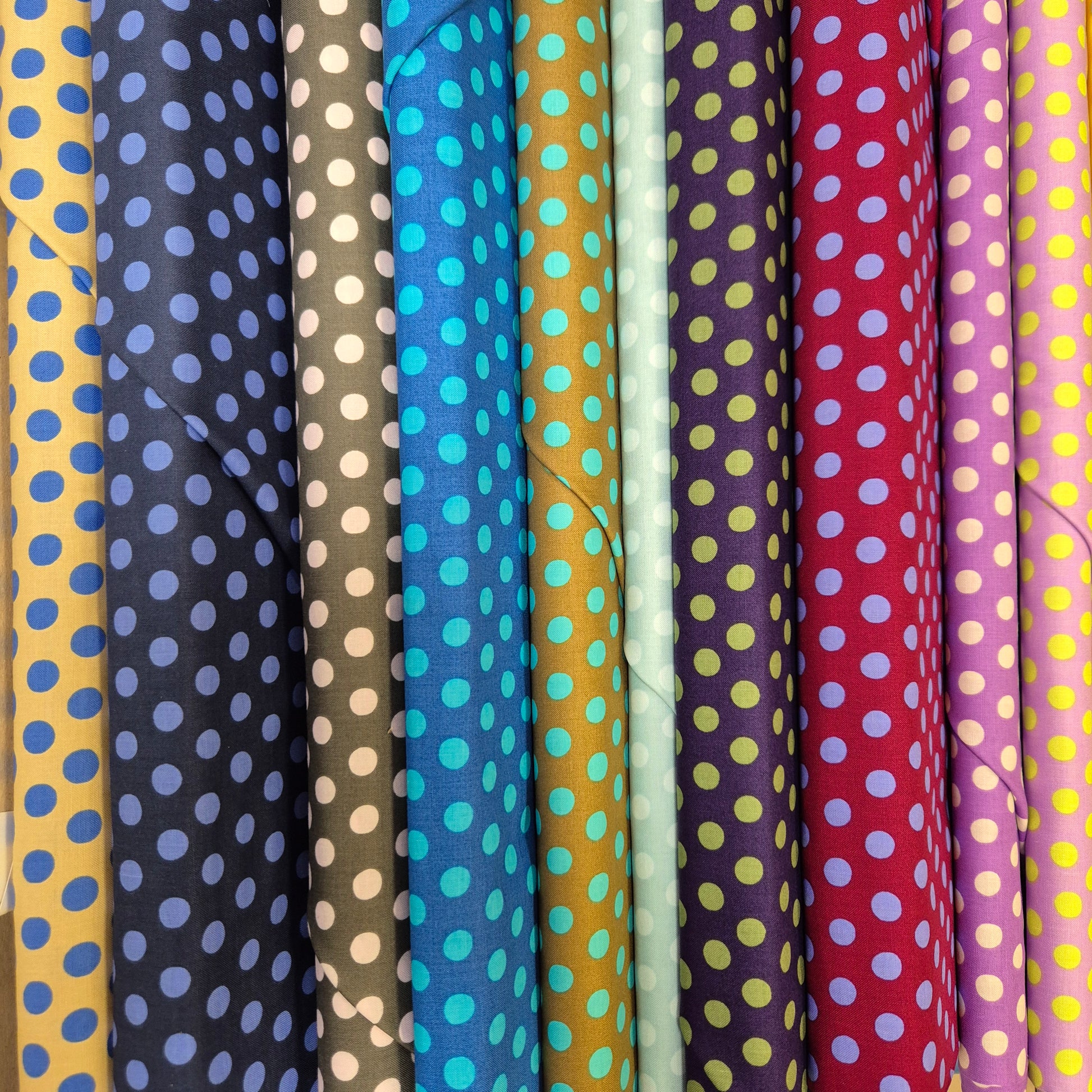 Kaffe Fassett 20 Jelly-Roll-Set - Spot - Punkte Stoff Quiltwerkstatt Dresden