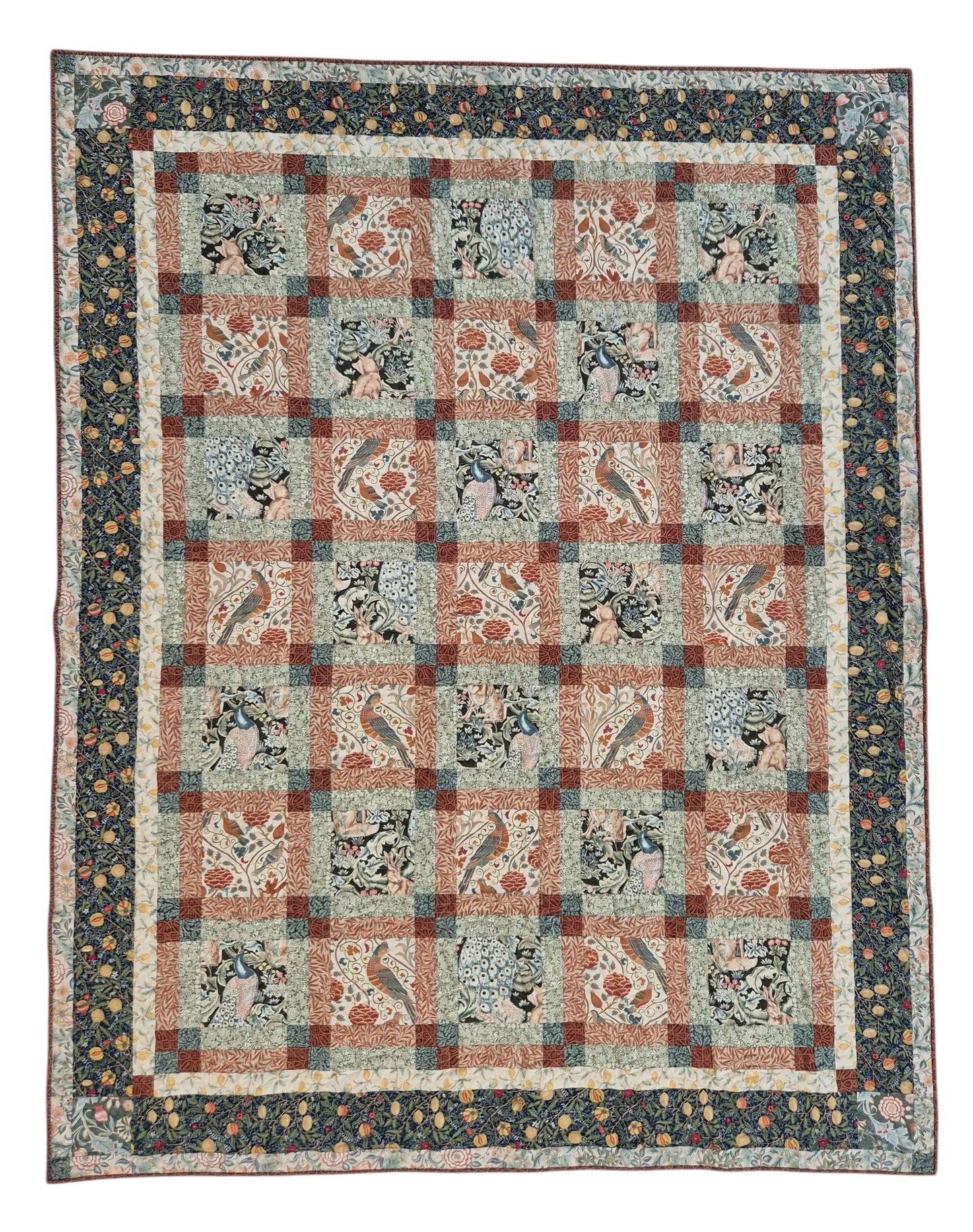 Quiltkit Orkney Plaid Quilt - Farbvariante Forest - William Morris Stoff Quiltwerkstatt Dresden
