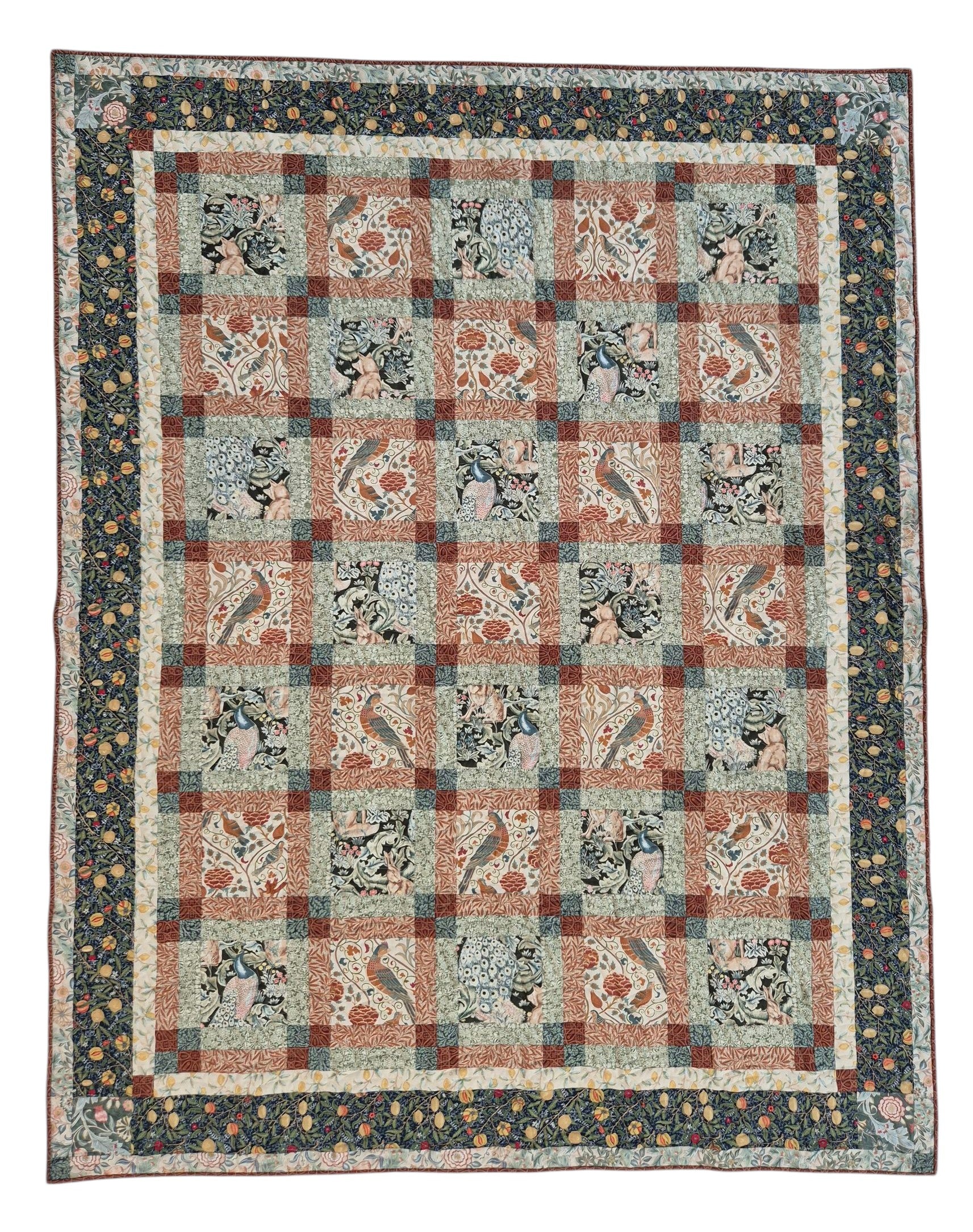 Quiltkit Orkney Plaid Quilt - Farbvariante Forest - William Morris Stoff Quiltwerkstatt Dresden