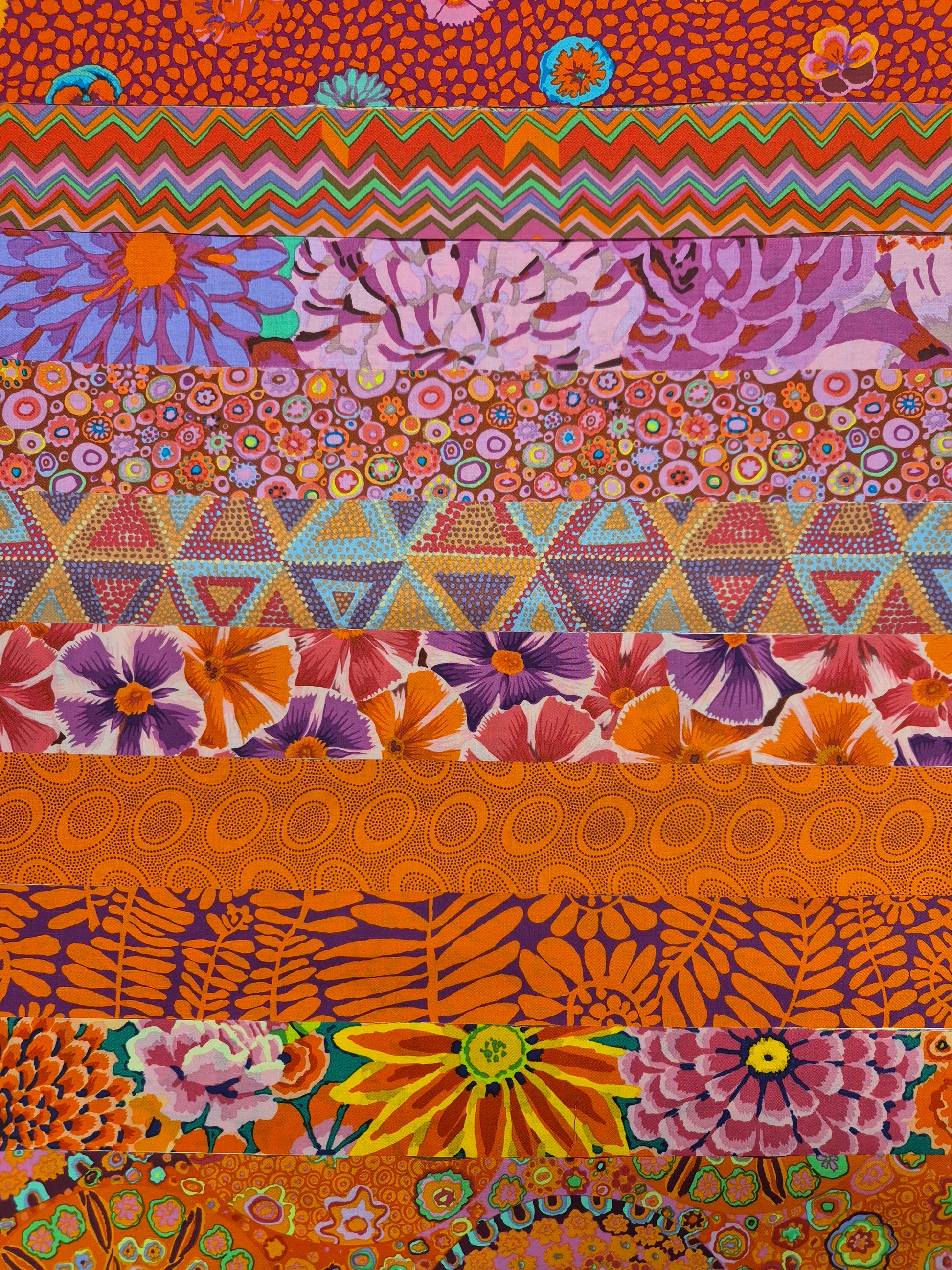 Kaffe Fassett 20 Streifen-Set / Jelly-Roll - Red Stoff Quiltwerkstatt Dresden