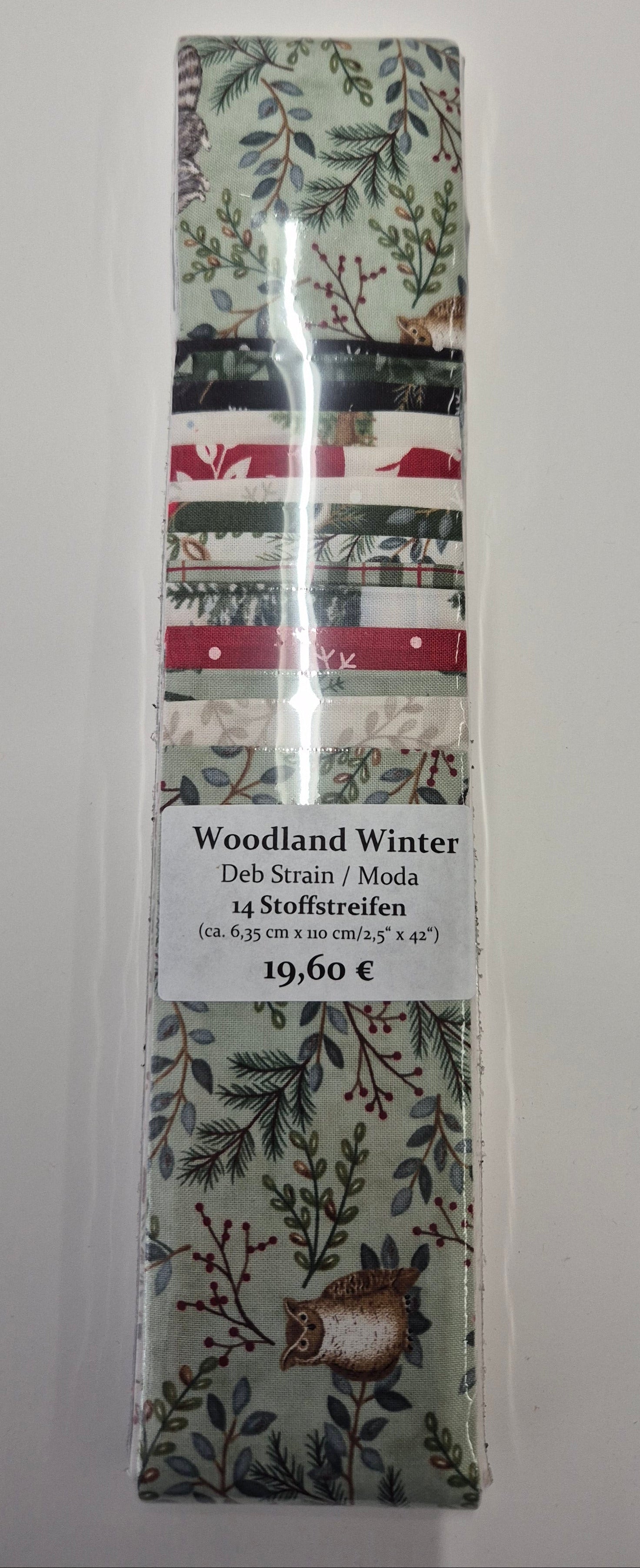 Woodland Winter Mini-Jelly-Roll / Streifenset Stoff Quiltwerkstatt Dresden