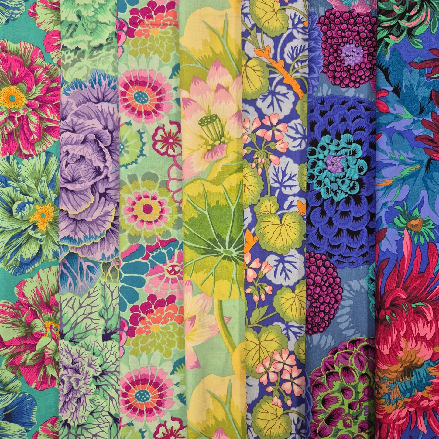 Kaffe Fassett Layer Cake - Blumenstoffe-Auswahl III - Quiltwerkstatt Dresden Stoff Quiltwerkstatt Dresden
