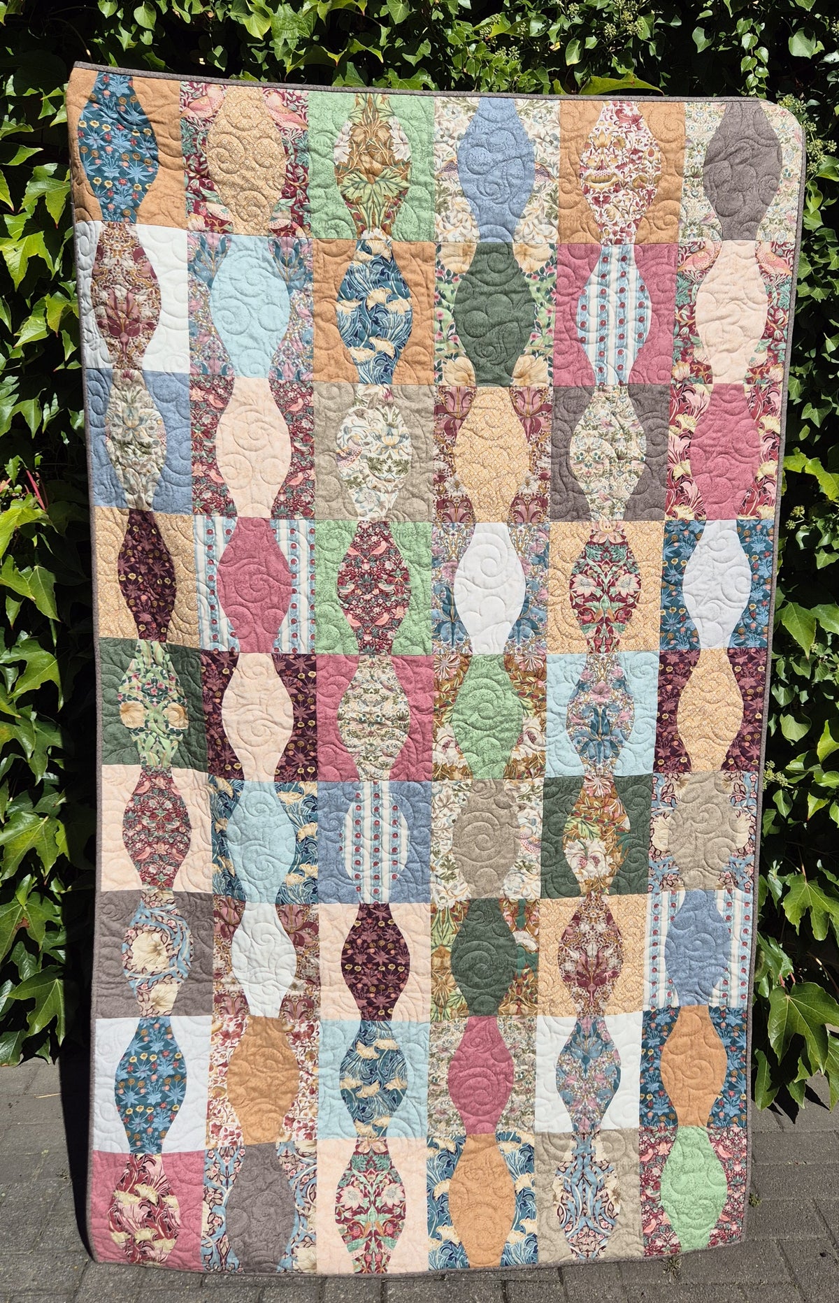 Zuschneideschablone und Anleitung für Quilt "Perlenschnur" Quiltwerkstatt Dresden