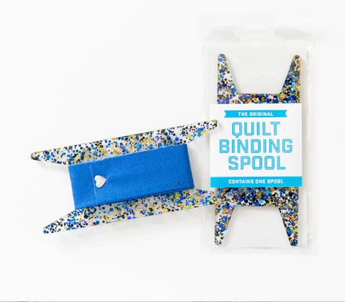 Quilt Binding Spool Blue Black & Gold Glitter StitchSupply.com